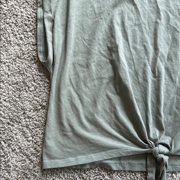 Casual Knot-Front Top in Sage Green - Picture 2 of 6
